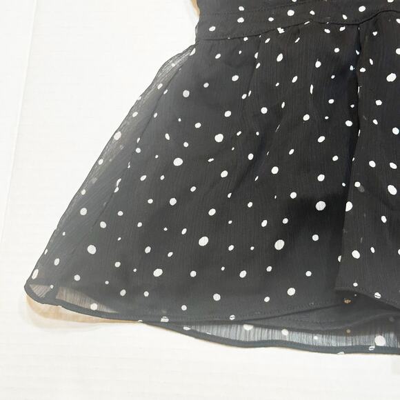 DKNY Toddler Girls Black Dot Blouse sz 3T Flutter Sleeve Blouse - Picture 4 of 7